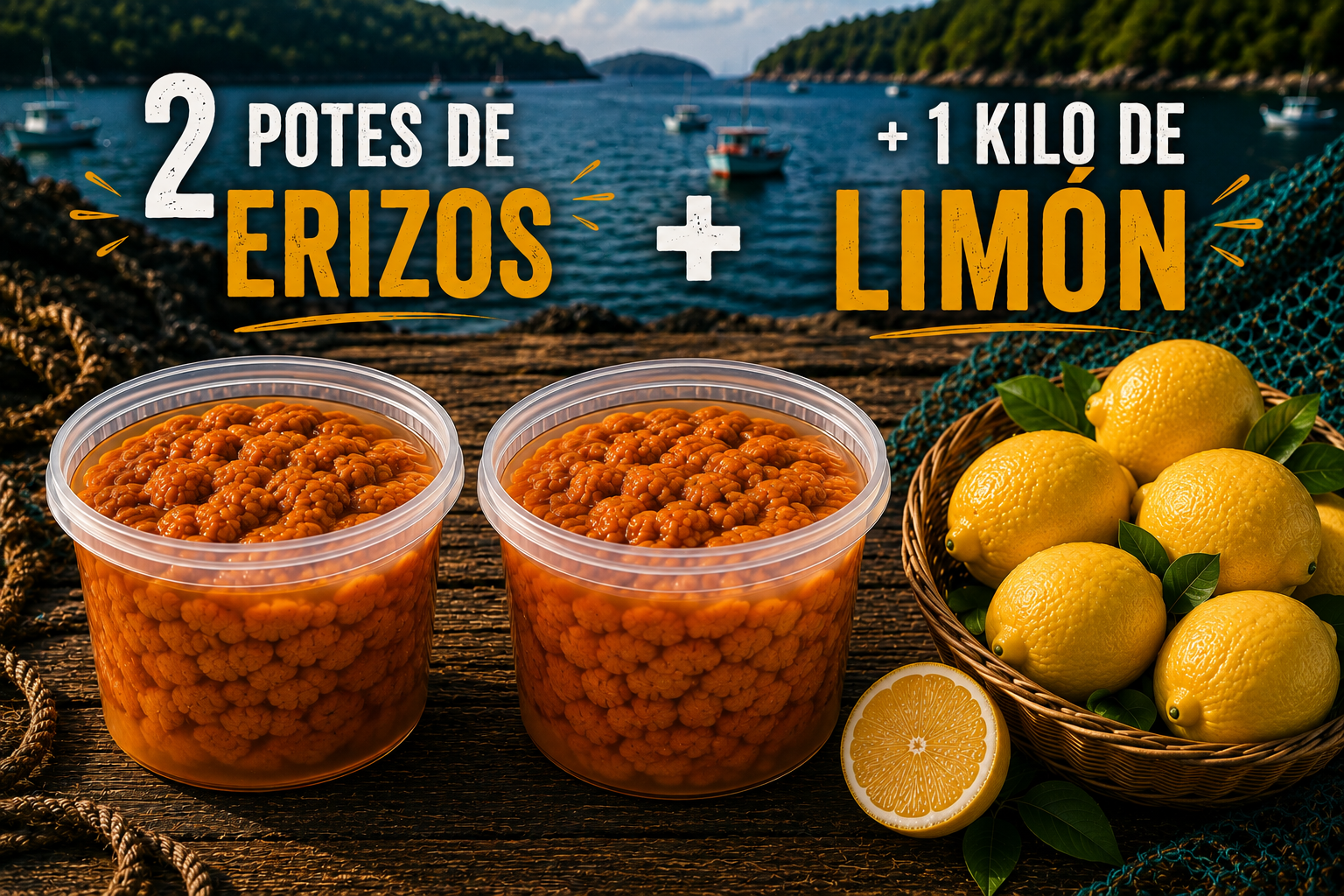 Erizos Dos potes de 500 (Grs) + Kilo de limon
